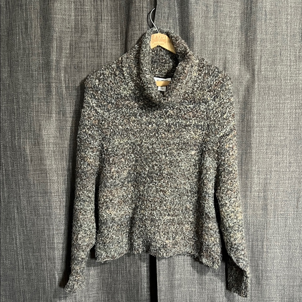 William Rast turtleneck sweater bubble sleeve size large textured
